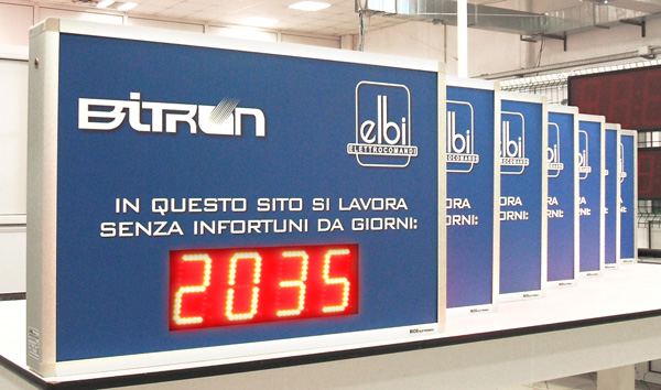 Display a led per monitoraggio giorni senza infortuni