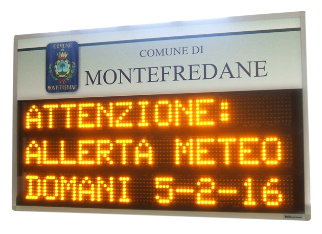 Display led informacittà allerte meteo