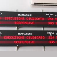 Display a led a 2 righe con grafica personalizzata Tribunale Catania