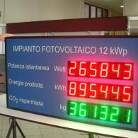 Display fotovoltaico per somma dati di due imianti fotovoltaici