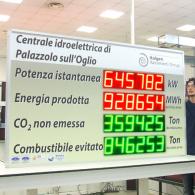 Display per monitoraggio energia prodotta da centrale idroeletrica