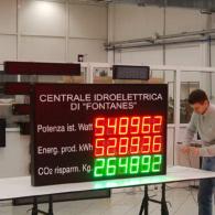 Display a led per energia prodotta da centrale idroelettrica