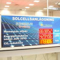 Display monitor with swedish writings "Solcellsanlaggning" model PWD7-130C3