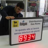 Display a led SD-TBV10-4 Eni Italgas per lavoro senza infortuni da giorni