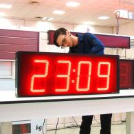 Display orologio bifacciale a led rossi TM23 con server NTP